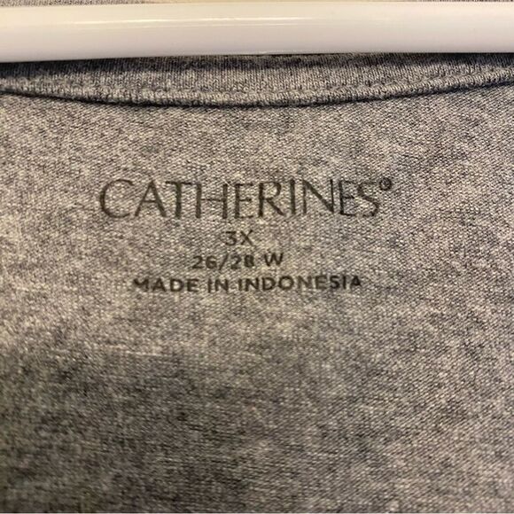 Catherines Plus Size Tank Top sleeveles gray cotton embellish studded sparkly 3X - Picture 4 of 9